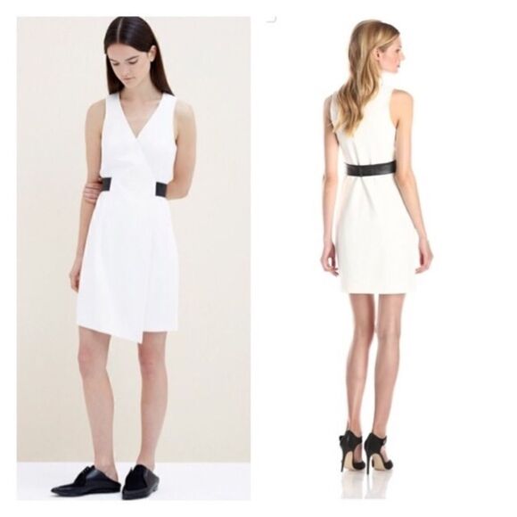Tibi White Crepe Wrap Mini Dress | Size 10 - Picture 1 of 10